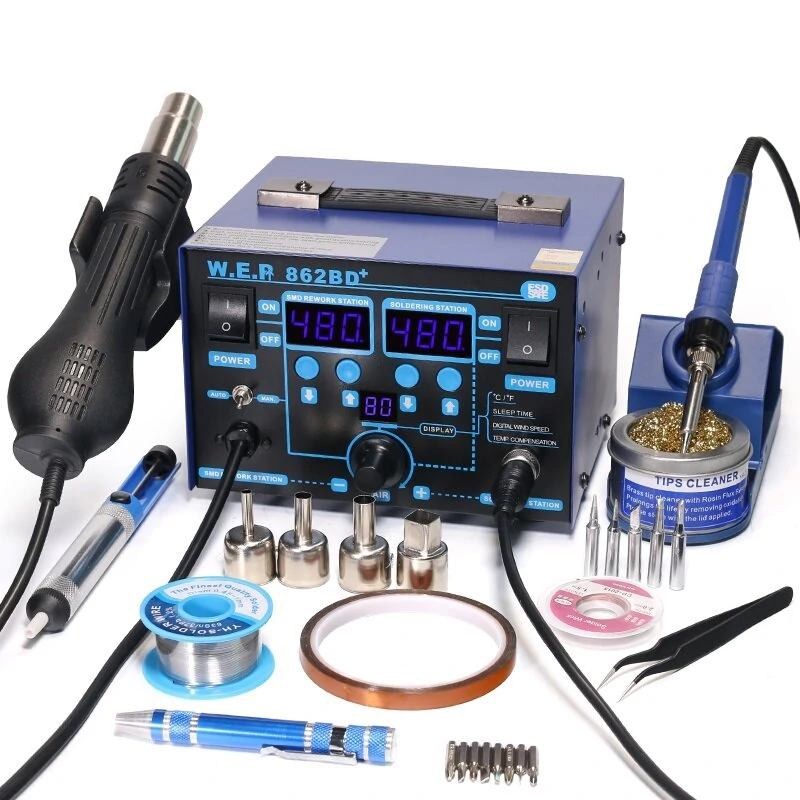 WEP 862BD+ BGA Rework Station - Adjustable Temperature & Air Flow - ESD Safe Hot Air Soldering