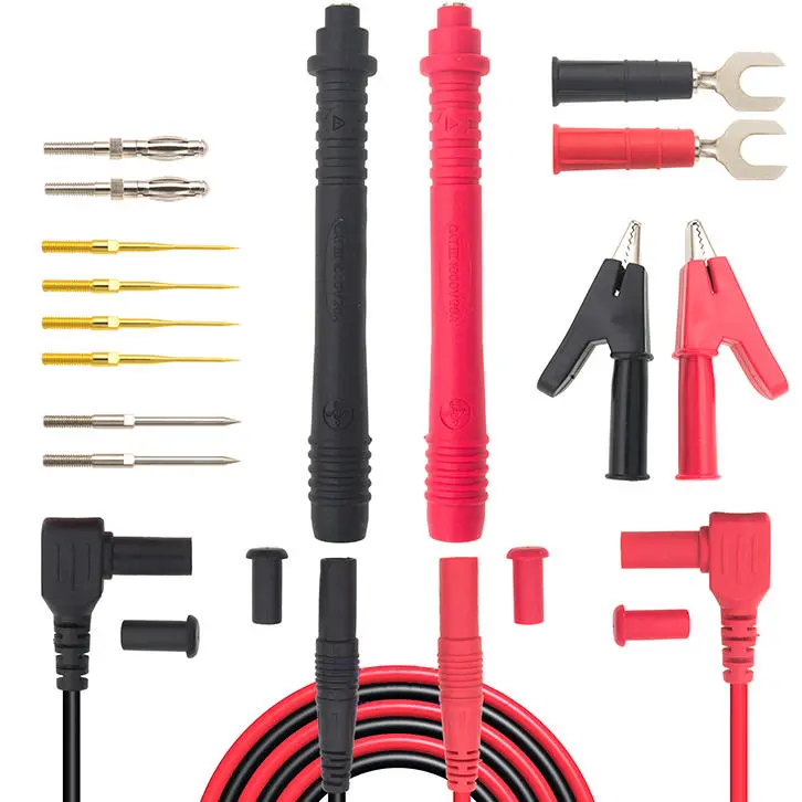 ML-1708 Multimeter Test Lead Set | Banana Plug to Alligator Clip | Silicone Wire 1.0/2.0 Pin