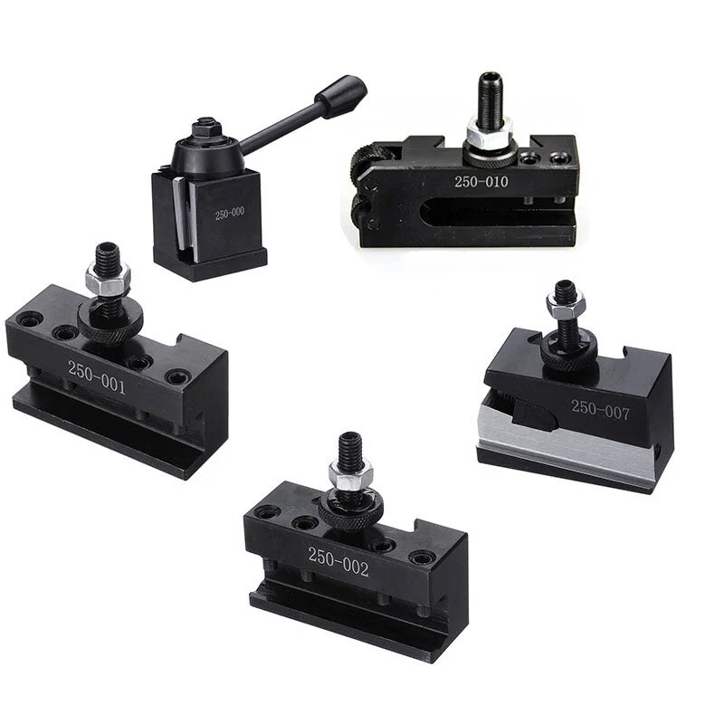 Drillpro Quick Change Tool Post Kit | 250-000 Cuneiform GIB Type | Lathe Tool Holder Set