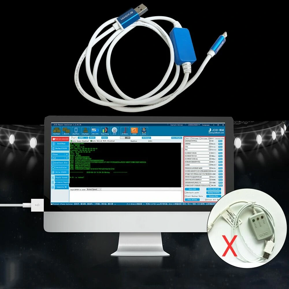 Cable for iPhone 7/7P/8/8P/X | DCSD USB Serial Port Engineering & Exploit Cable