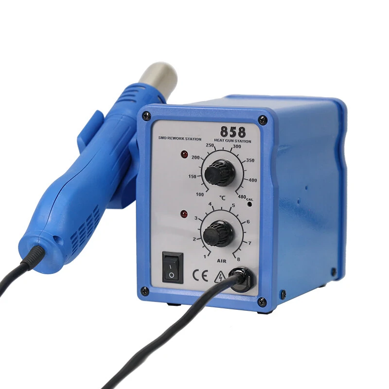 858 Lead-free Spiral Hot Air Gun - 650W Adjustable Desoldering Station for Phone Repair