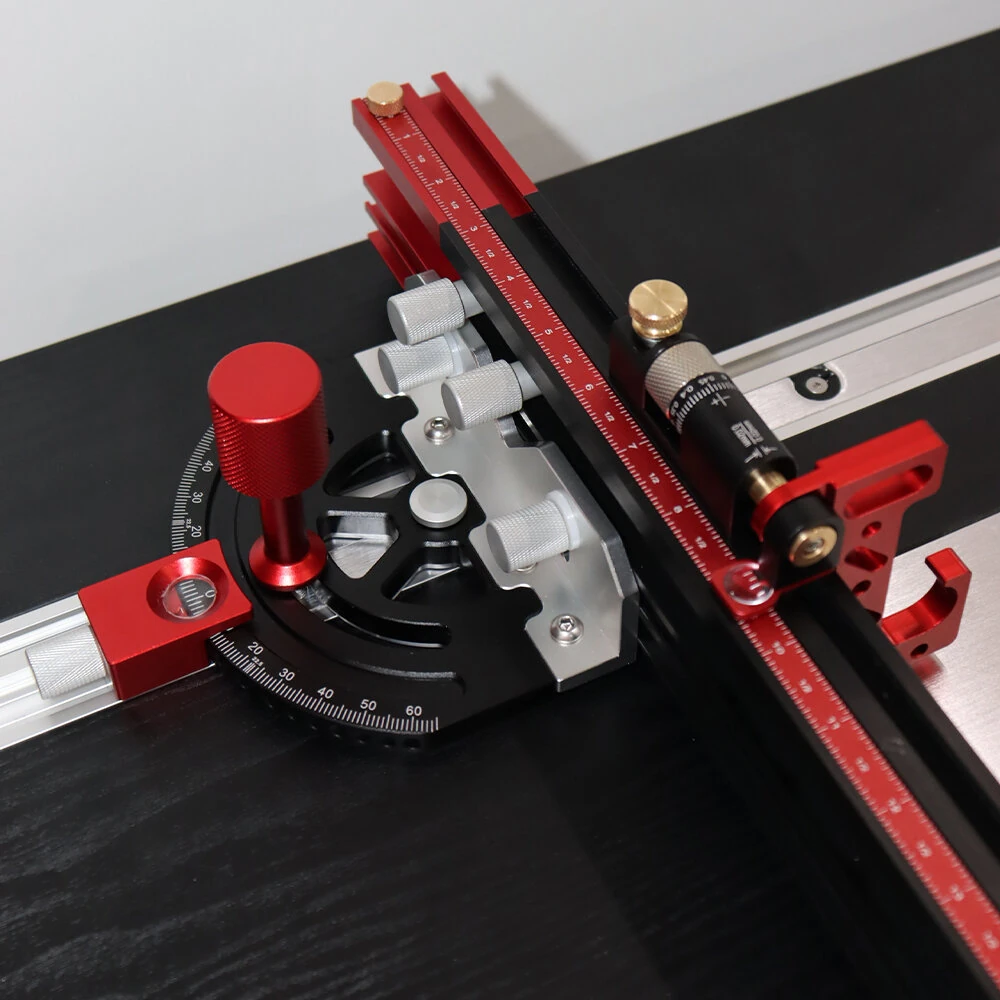 ENJOYWOOD Miter Gauge with Extendable Fence & Flip Stop | Adjustable for Accurate Cuts