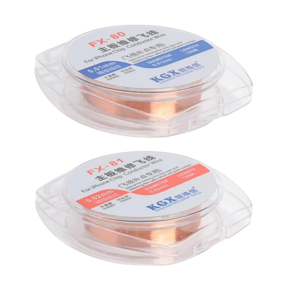 KGX 120m Copper Link Wire Set | 0.01mm/0.02mm for iPhone PCB Repair | Outdoor Mobile Phone Tool