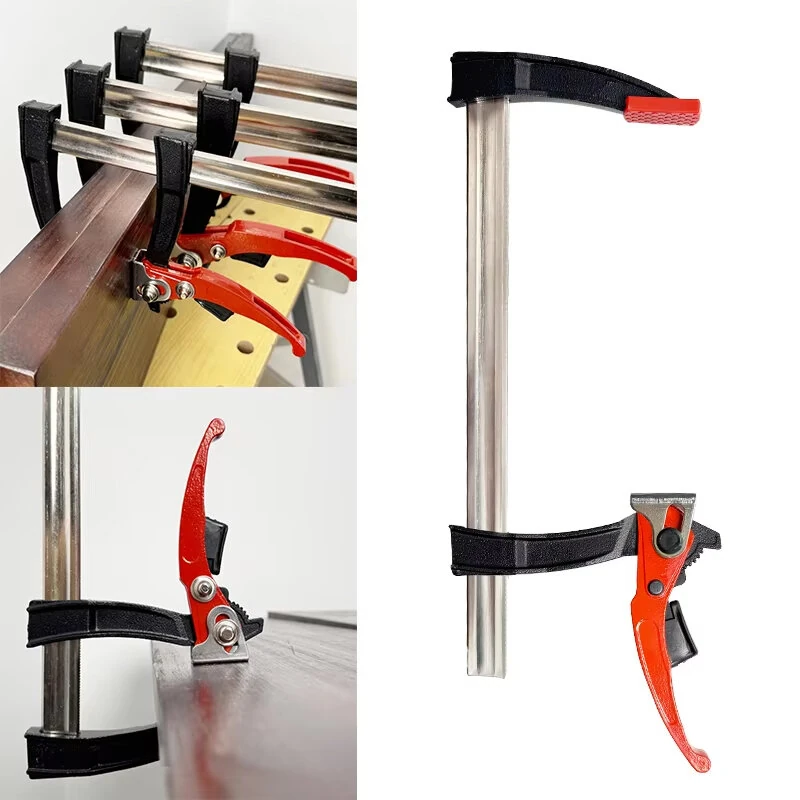 Quick Ratchet Parallel F Clamp - Woodworking Bar Clamp for DIY Gluing & Fixing