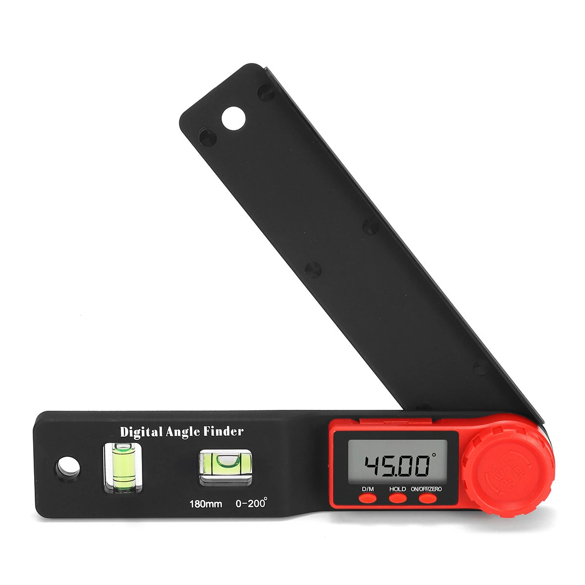 Digital Angle Ruler & Spirit Level - 2 in 1 Protractor with Vernier Caliper for Woodworking