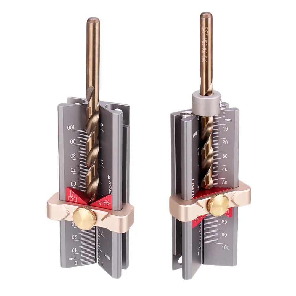 HONGDUI 3-in-1 Multifunction Measuring Gauge | Drill Depth & Angle Gauge | Woodworking Tool