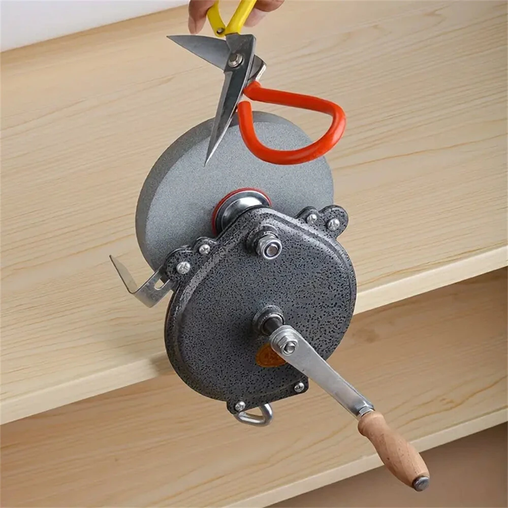 Knife Sharpener - Hand Cranking Grinding Machine Tool | 6 Inch DIY Polisher