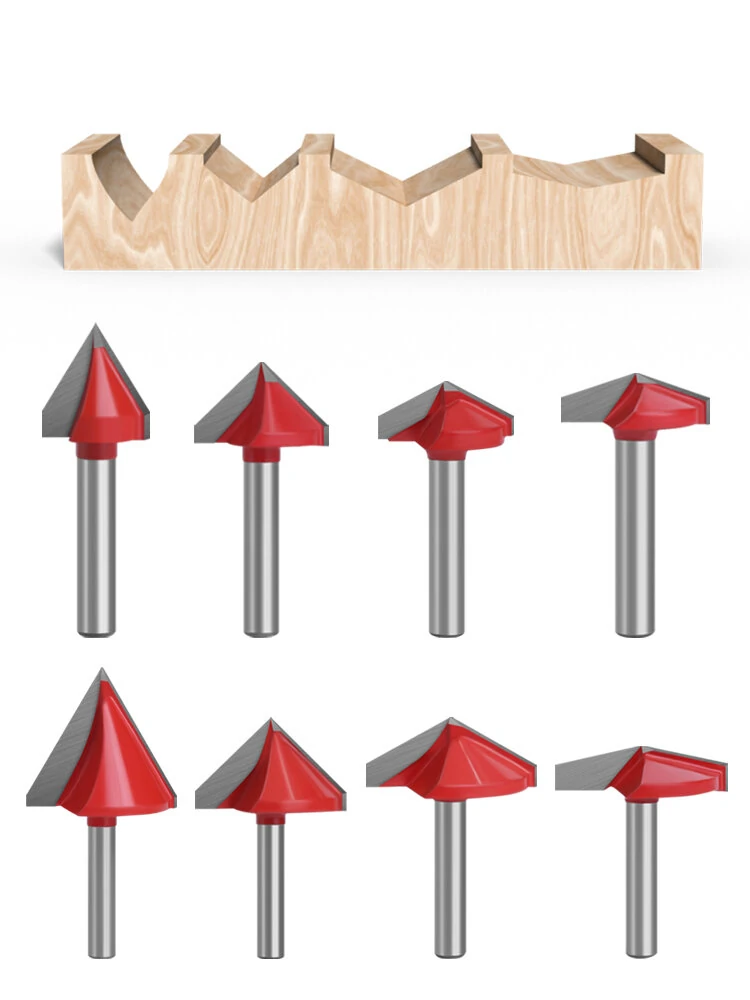 Tungsten Carbide V-Groove Router Bit | 6mm 60-150 Degree CNC Engraving & Wood Carving