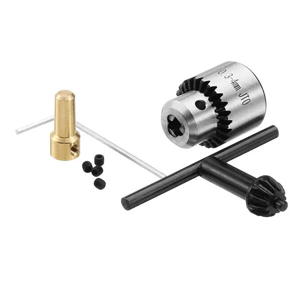 Micro Motor Drill Chuck Clamp 0.3-4mm with Key & 2.3mm Shaft Rod