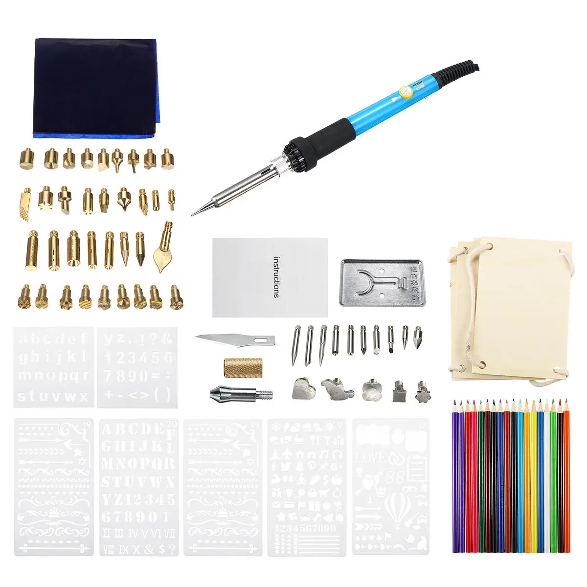 60W Electric Solder Iron Kit - 94Pcs Wood Burning Pen for Pyrography & Craft