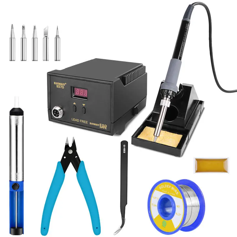Handskit 220V 65W Digital Soldering Station | BGA Rework with 5 Tips & Stand