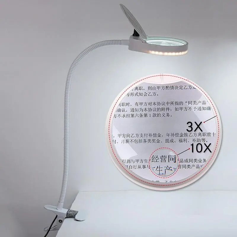 PD-5SW Desktop Magnifier - 3X & 10X Magnifying Glass with LED Lamp for Teaching