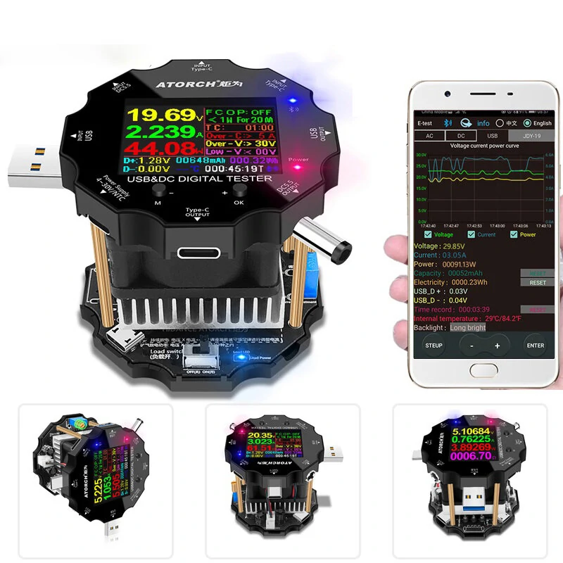 UB18L Battery Tester - 18650 Capacity Monitor | USB Discharge Charge Meter