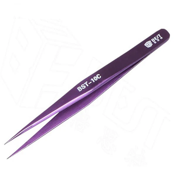 BEST BST-10C Anti-Static Pointed Tweezer | For Phone Repair & Precision Work