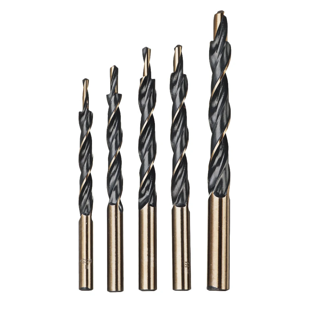 Drillpro 5Pcs Cobalt HSS Step Drill Bits | For Metal Stainless Steel & Woodworking