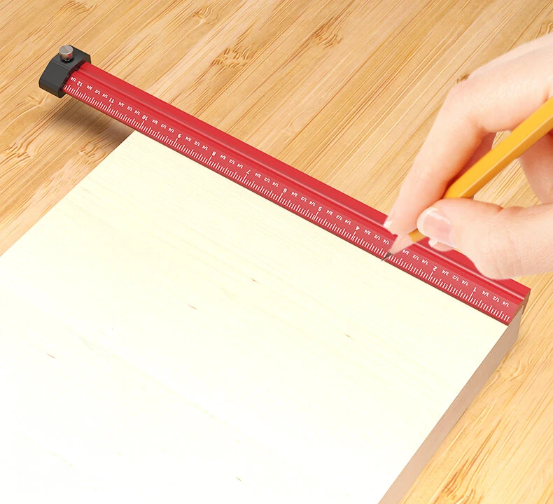 ENJOYWOOD V Shape Ruler Set - 4PCS 7/9/12/22 Inch | Double-Sided Imperial Scale