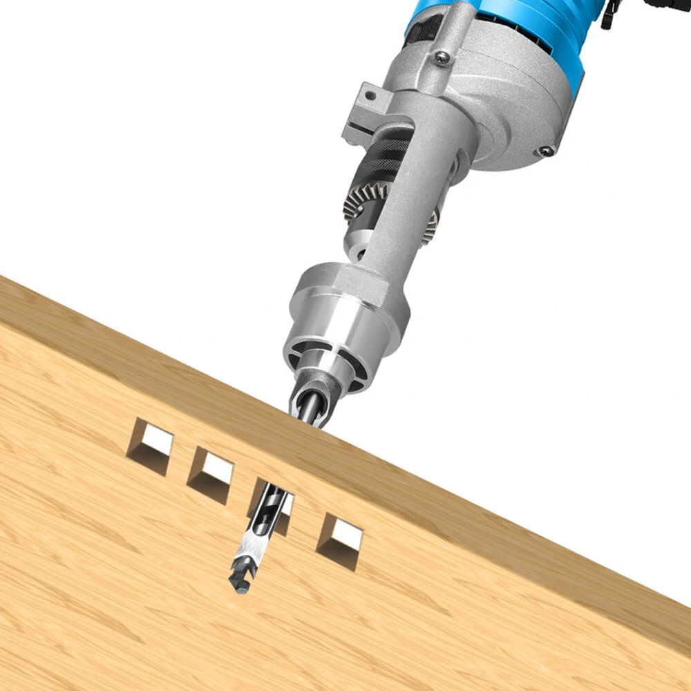 Cast Aluminum Square Hole Drill Bit Adapter - 20mm Width for 38-43mm Pipes | Durable Woodworking Tool