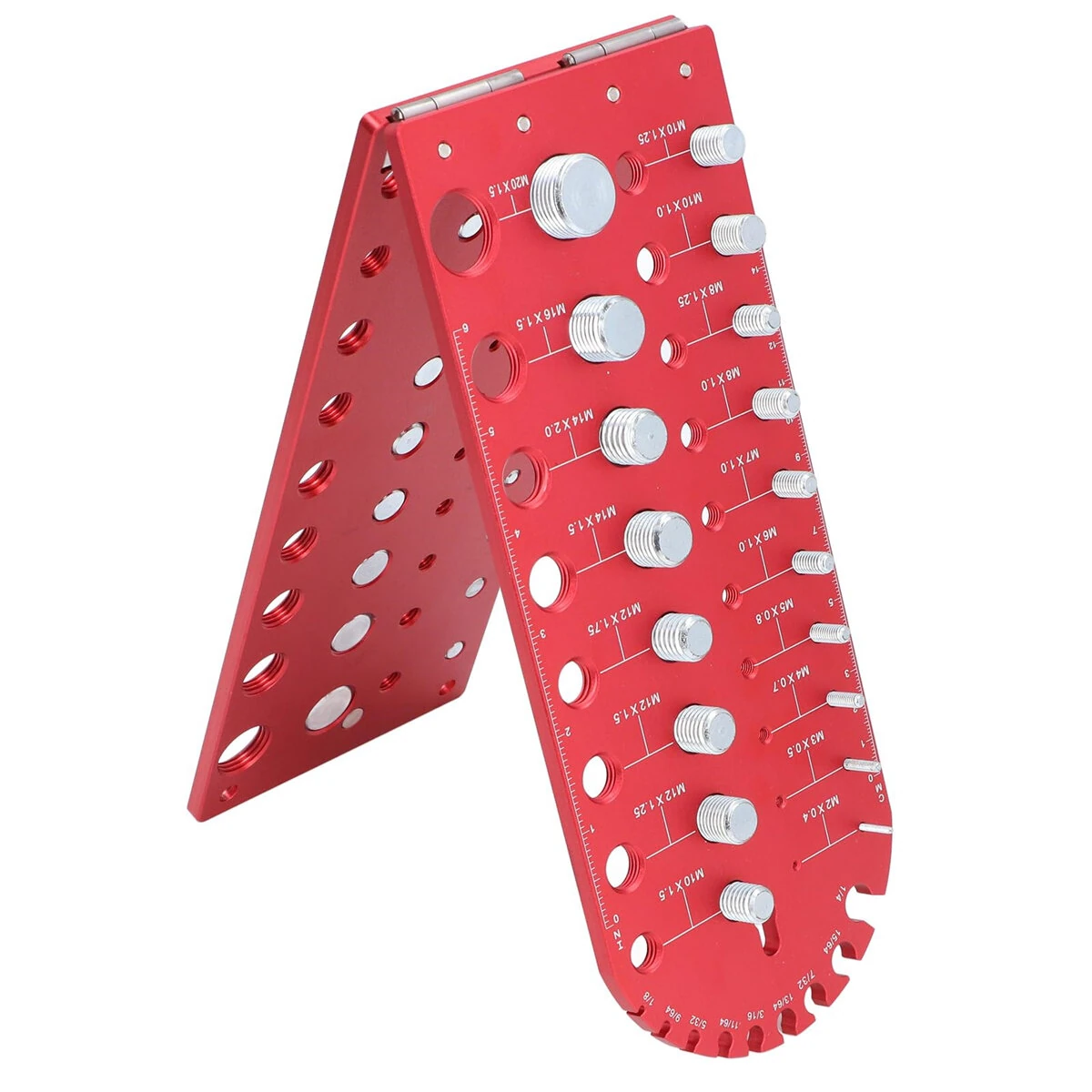 38 Nut & Bolt Thread Checker Gauge - 18 Standard & 20 Metric Sizes | Foldable Design