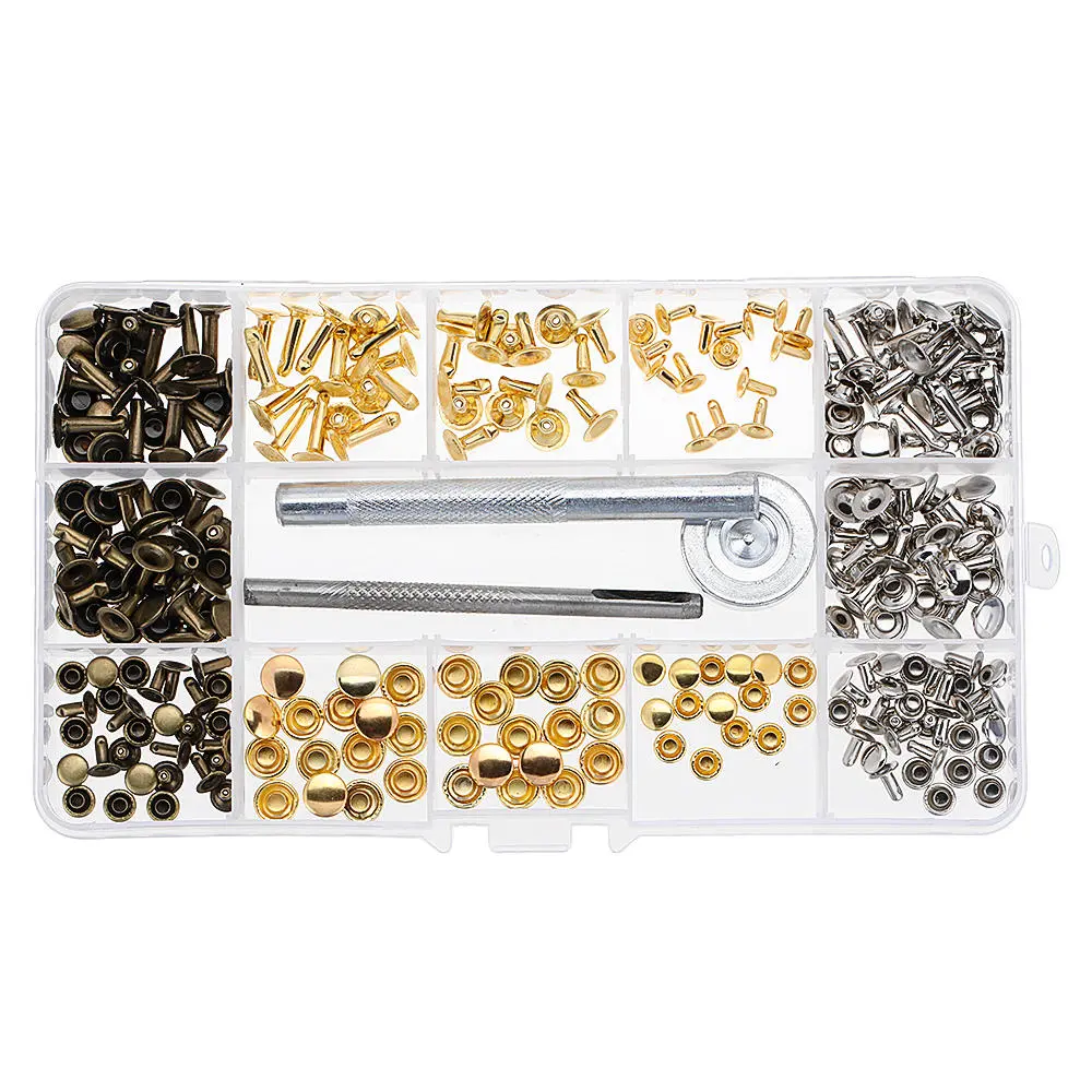 Levis DIY Leather Craft Snap Fasteners Kit - 135Pcs Hat Rivet Tools