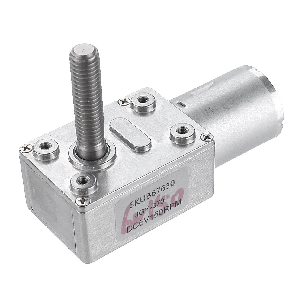 Machifit JGY370 DC 6V Gear Motor - 10-150 RPM | Worm Self-Locking Reduction