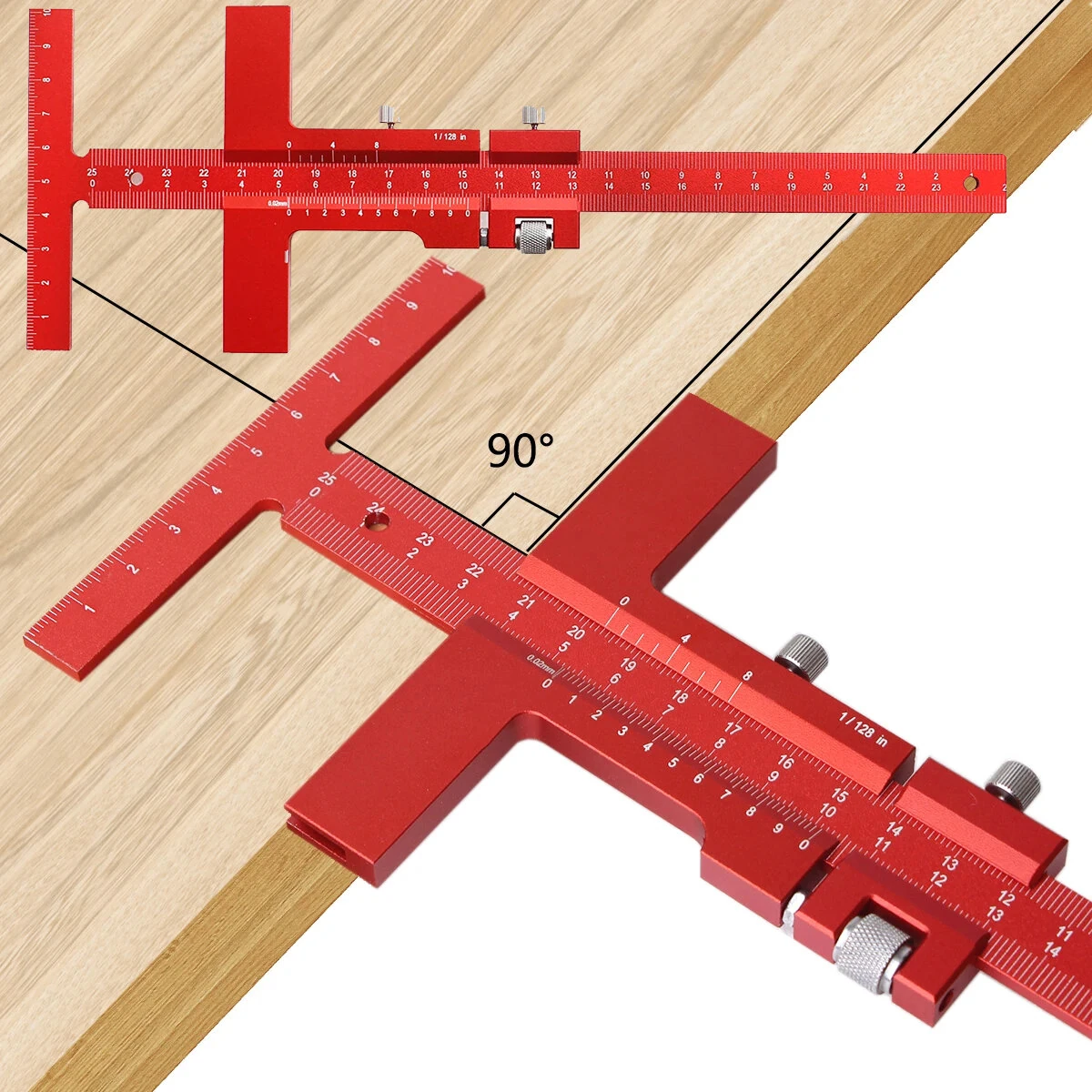 Woodworking Scriber Gauge - Aluminum Alloy Sliding Marking Tool | T-Square & Framing Ruler