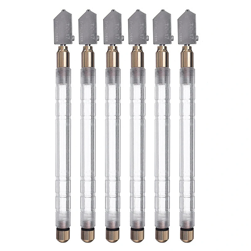 TOYO TC-17 Glass Cutter - 6Pcs Self-Oiling Tool with Plastic Handle