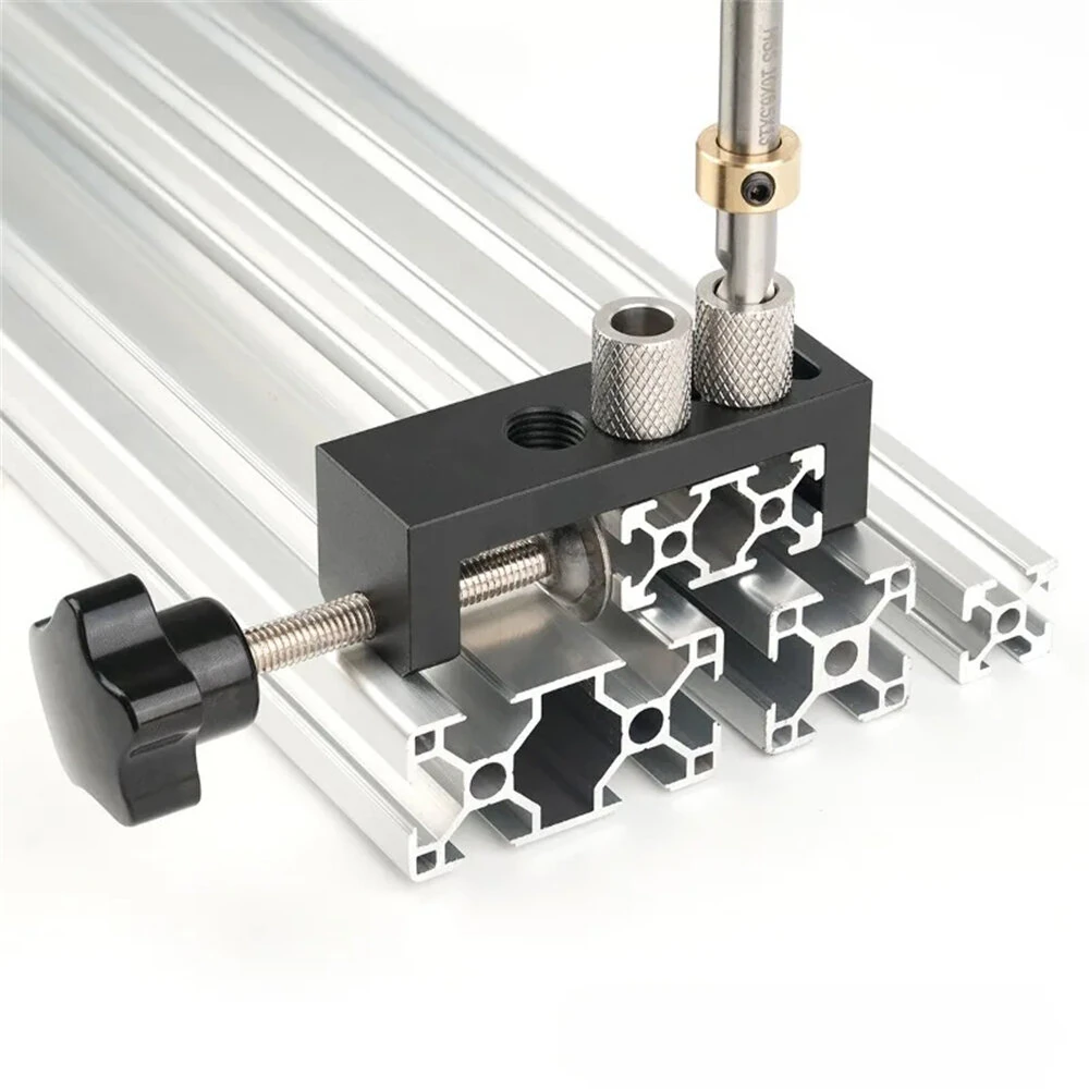 Aluminum Profile Drill Guide Jig | Double Holes for 2020 2040 3030 4040 Extrusion
