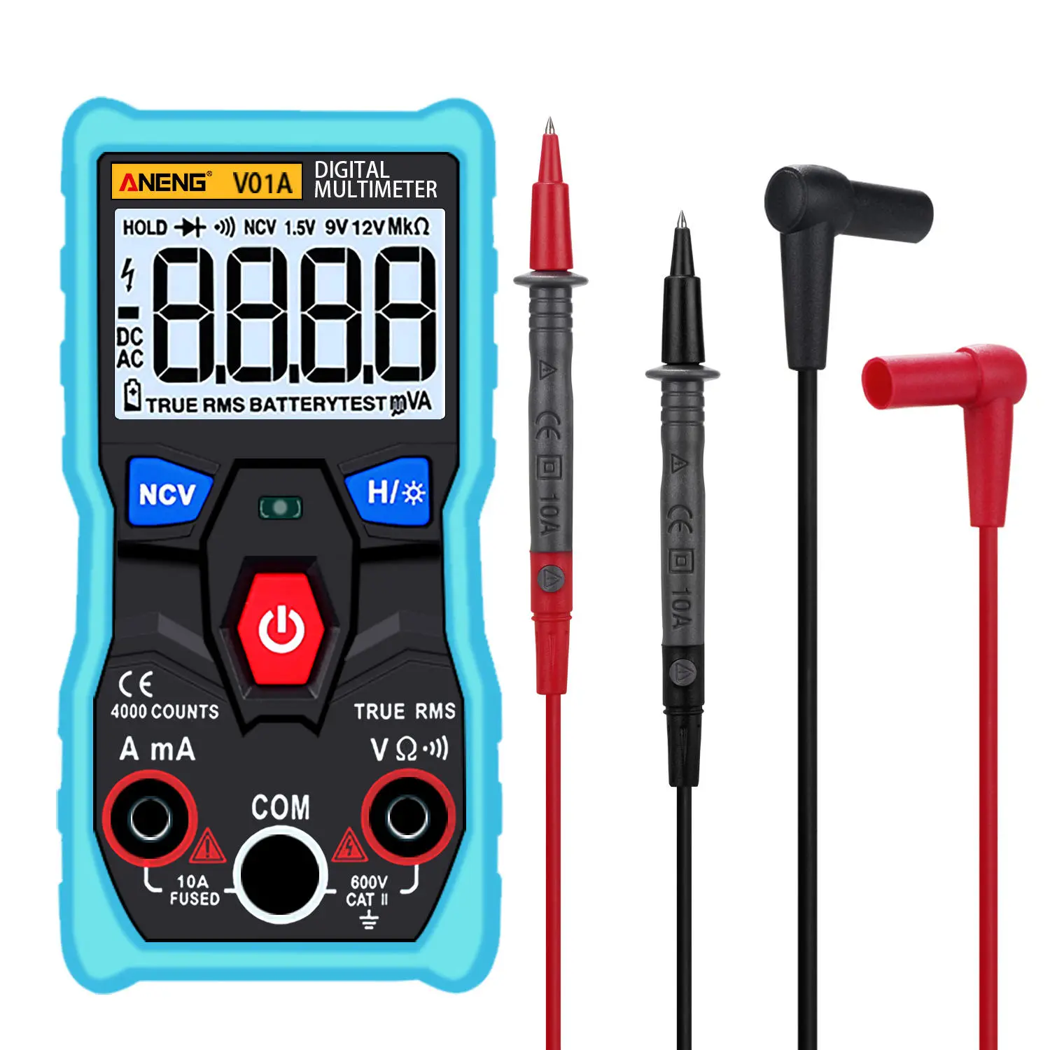 ANENG V01A True RMS Digital Multimeter - Autoranging Automotive Tester - Blue