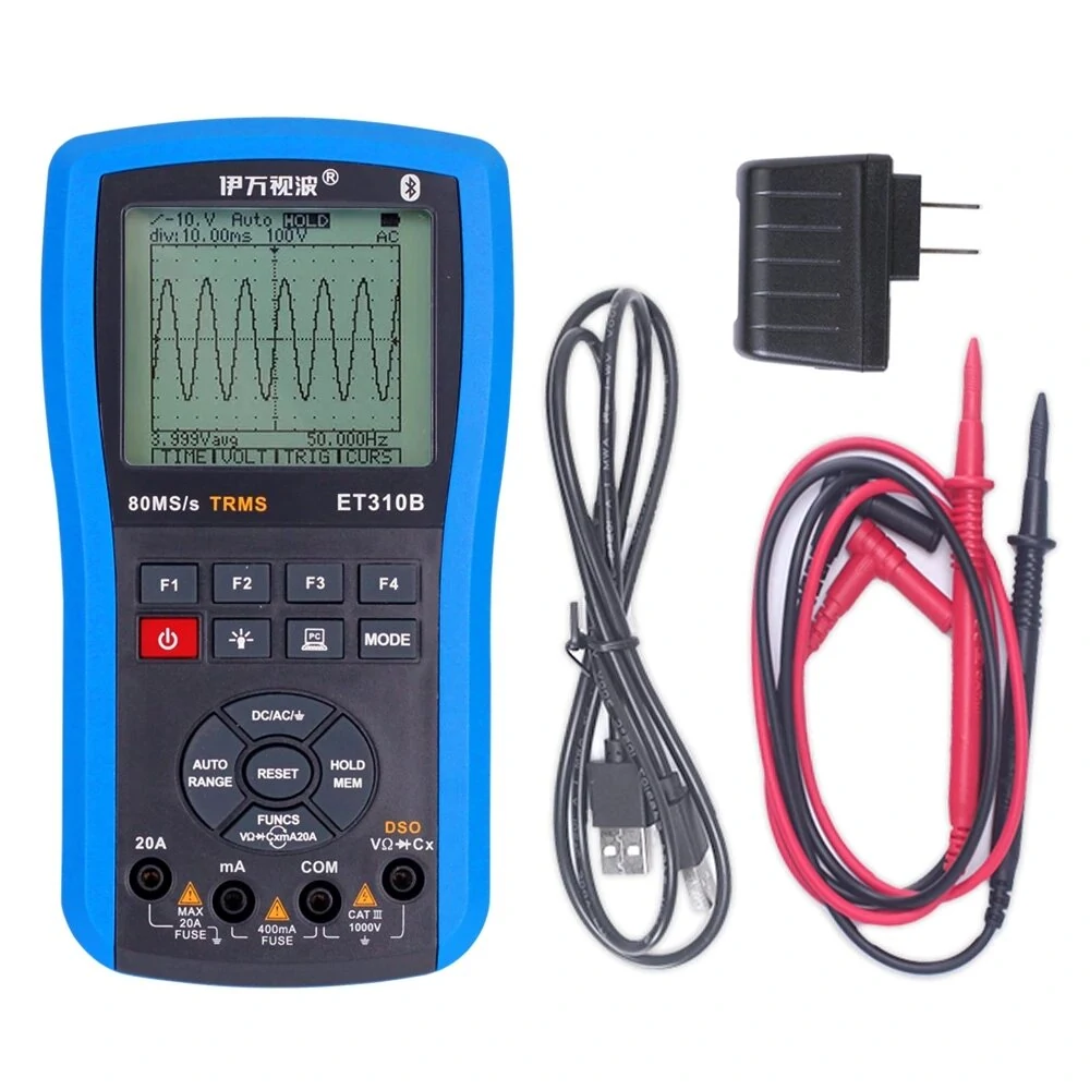 ET310B 20MHz Bluetooth Oscilloscope Multimeter | True RMS Handheld Digital