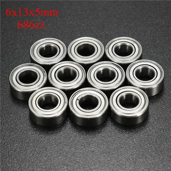 686ZZ 6x13x5mm Ball Bearings - 10pcs Deep Groove Miniature Bearings