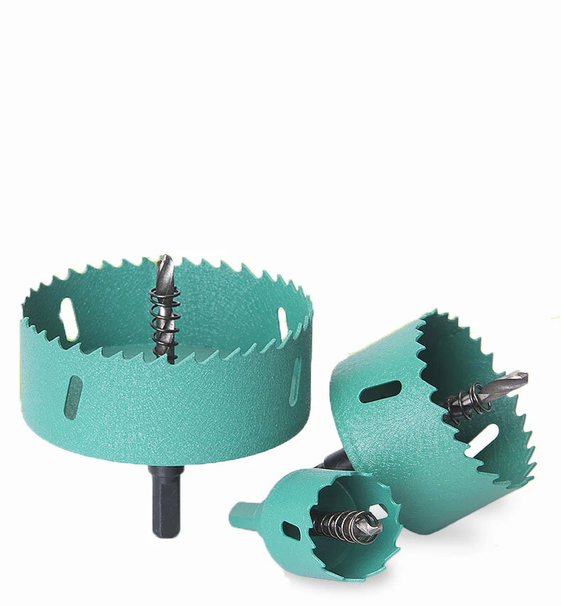 Drillpro M42 HSS Hole Saw Cutter 45-100mm | Aurora Green Metal Tip for Metal & Wood