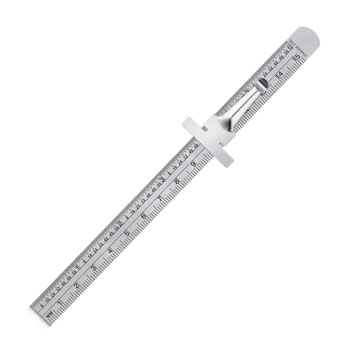 Flexible 6 Inch Stainless Steel Pocket Ruler | Metric & Imperial Scale with Detachable Clip
