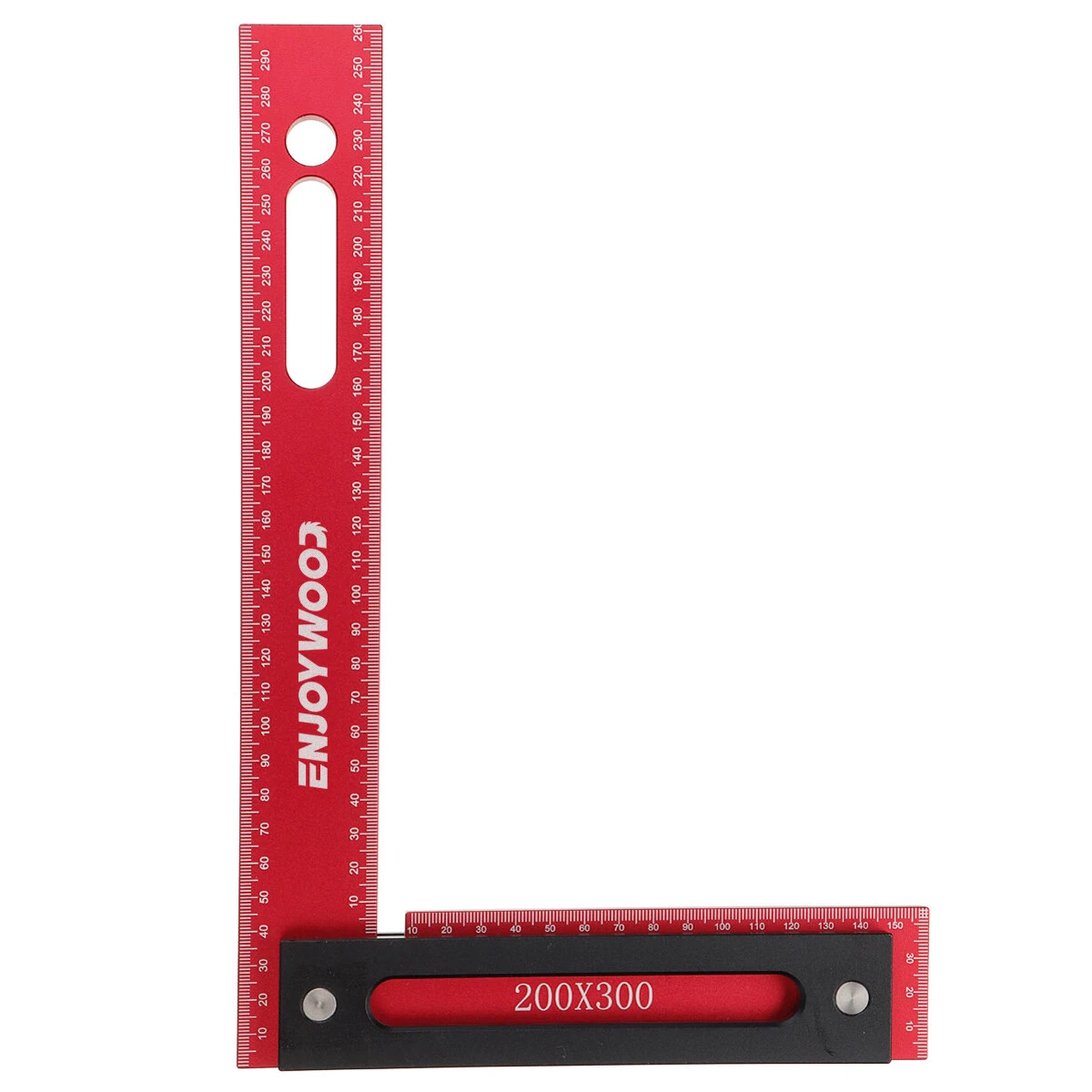 ENJOYWOOD 300x200mm Aluminum Alloy Woodworking Square | Right Angle Ruler with Base