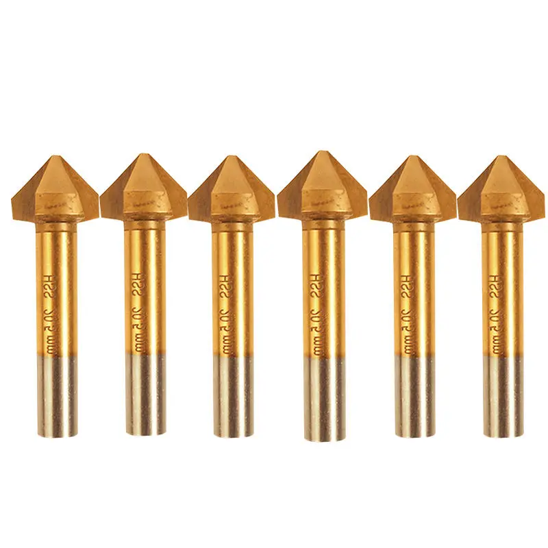 90 Degree Titanium Chamfer Drill Bit | Straight Shank Chamfering Knife