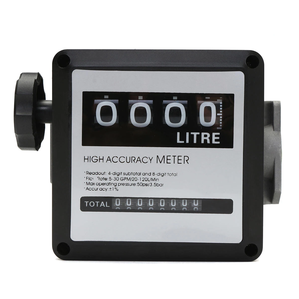Digital Diesel Fuel Flow Meter Counter Gauge - 20-120L/min for Gasoline Petrol Oil