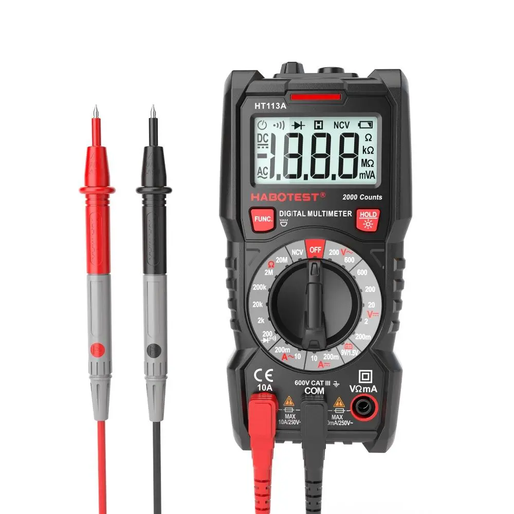 HT830L Digital Multimeter - Professional High Precision DC/AC Voltage Current Tester | NCV