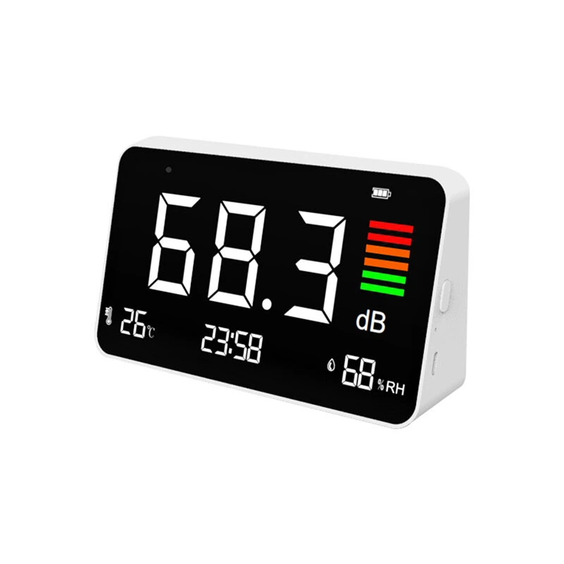 Portable Digital Noise Meter - Hygrometer with Temp & Humidity Display | Rechargeable