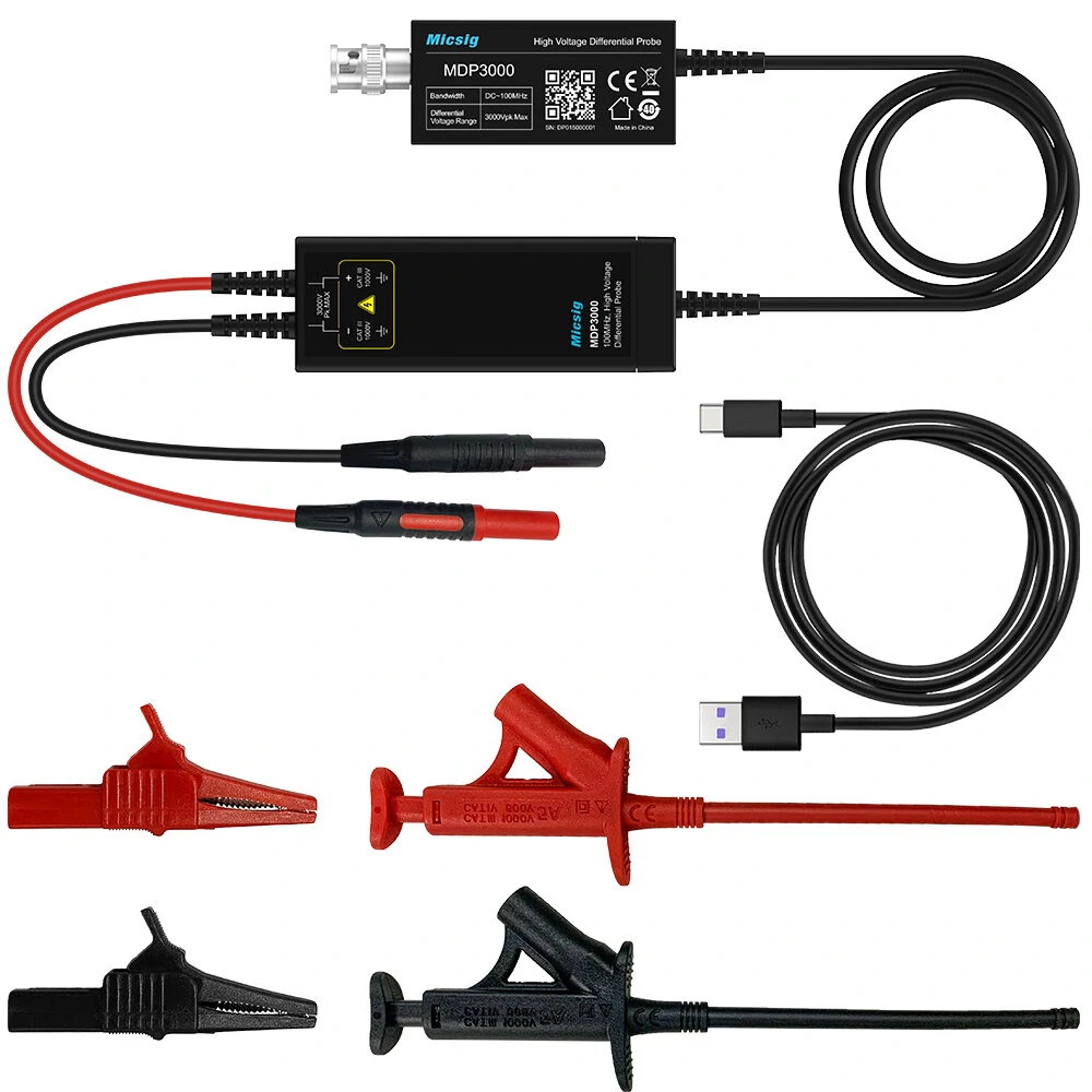 Micsig DP700 DP1500 DP3000 High-Voltage Differential Probe | 100MHz 3000V