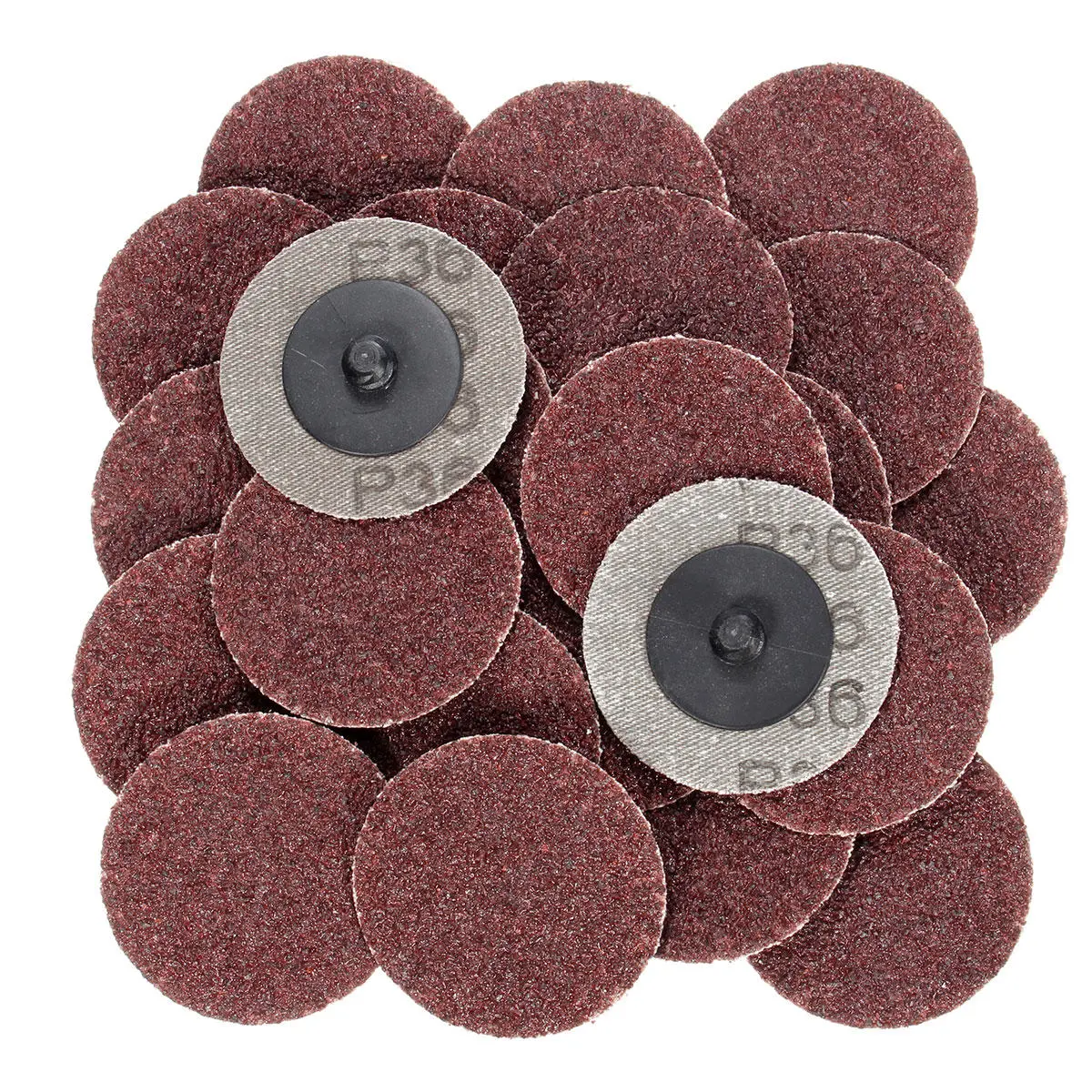 25pcs 2 Inch 36 Grit R-Type Sanding Discs | Roll Lock Abrasive Pads