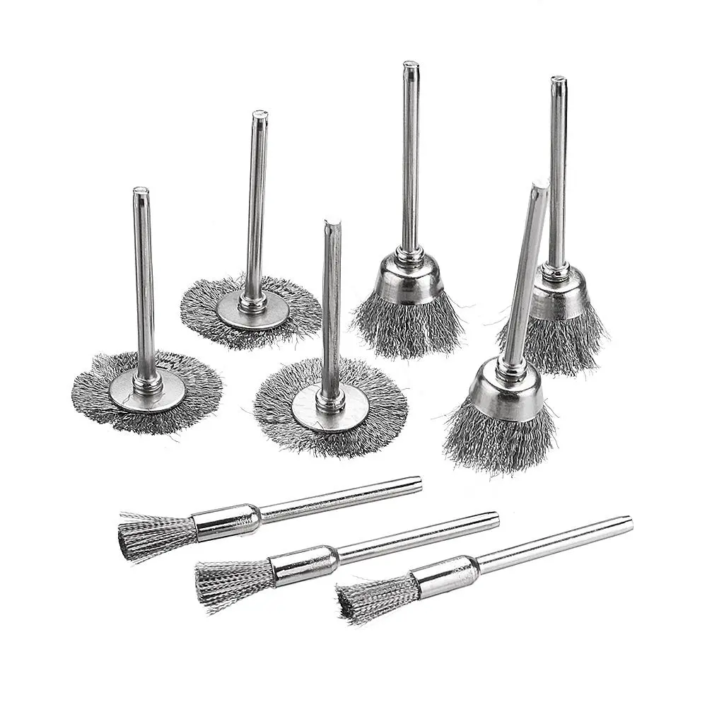 Dremel Rotary Tool Wire Brush Set - 9pcs Stainless Steel Cup Wheel Cleaner & Polishing