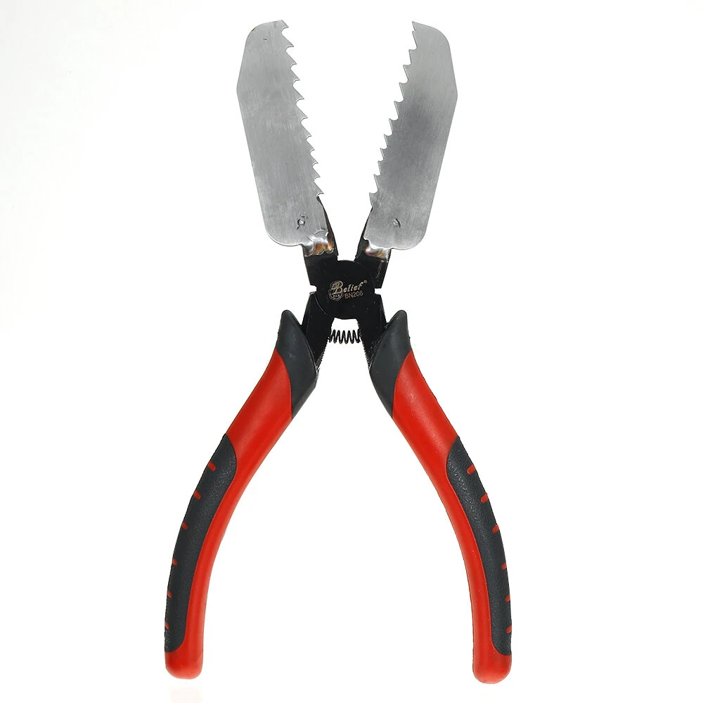 Large Serrated Pliers - Black & Red Grip - Heavy Duty Hand Tool