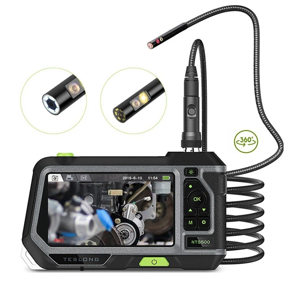 NTS500 5.0 Inch Borescope | 1080P HD Dual Lens IP67 Camera | Pipe & Car Inspection
