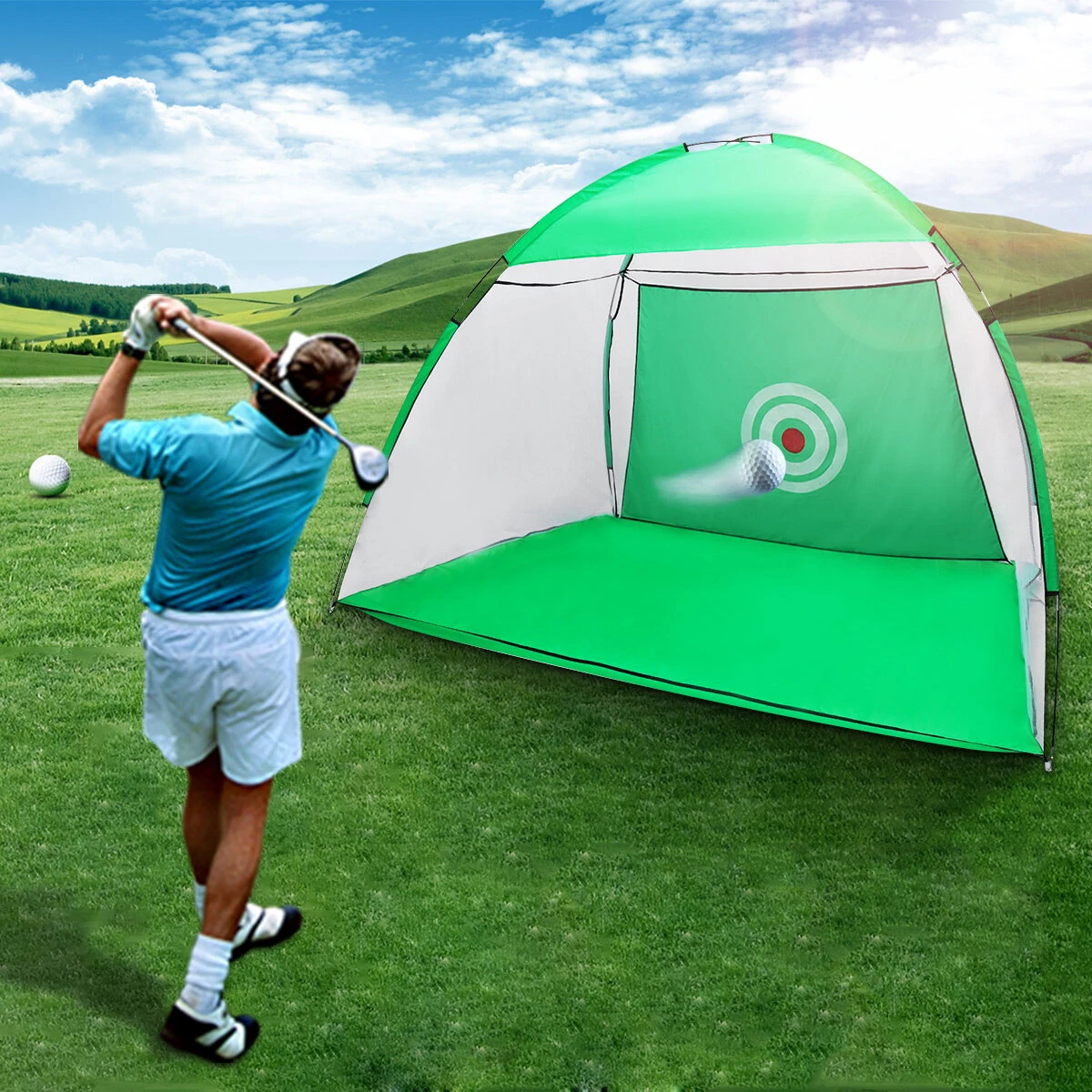 Golf Practice Net - Indoor Outdoor Hitting Cage & Training Tent for Garden