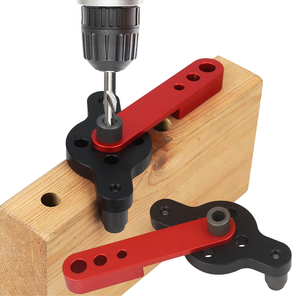 6/8/10mm Pocket Hole Jig Kit - Self Centering Drill Guide for Woodworking