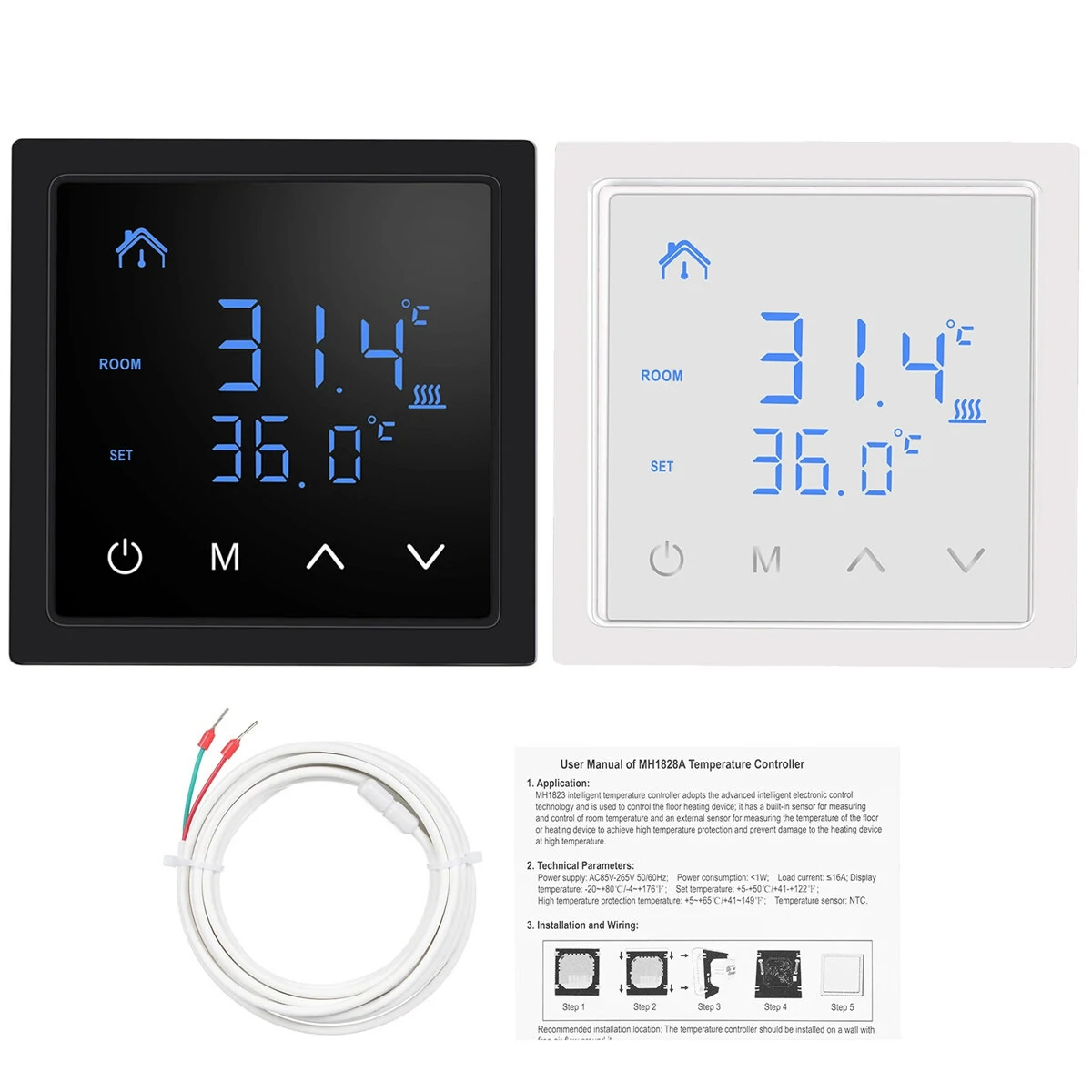 Intelligent Thermostat 16A | Floor Heating Controller | LED Touch Screen 85-265V