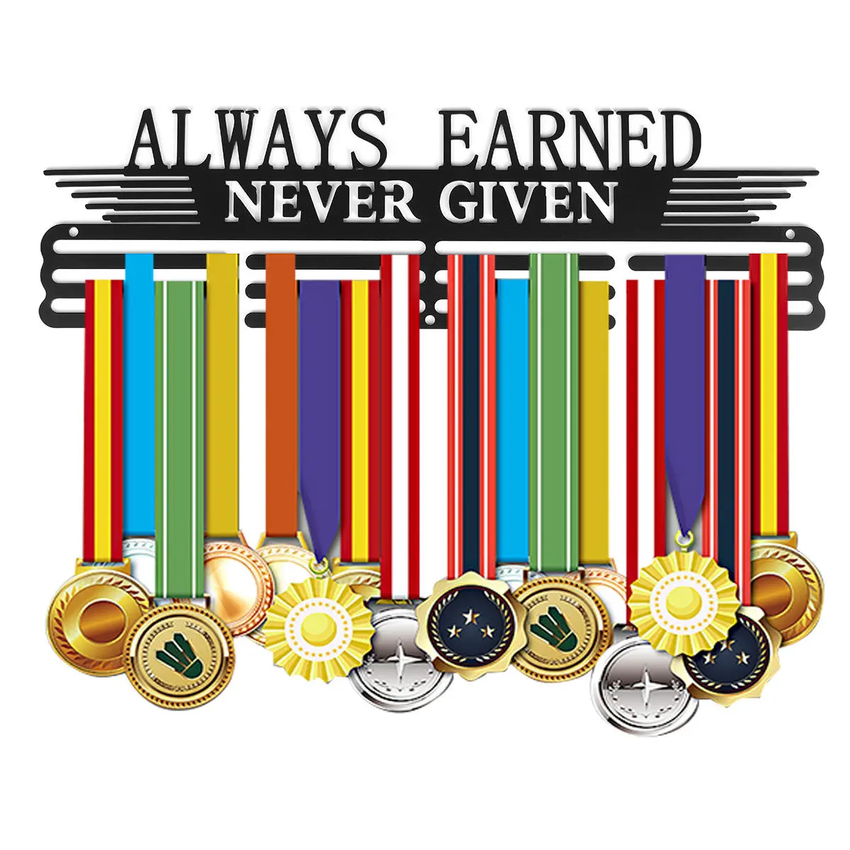 Running Medal Hanger Display Rack - Holds 30 to 45 Medals - Steel Sport Decor