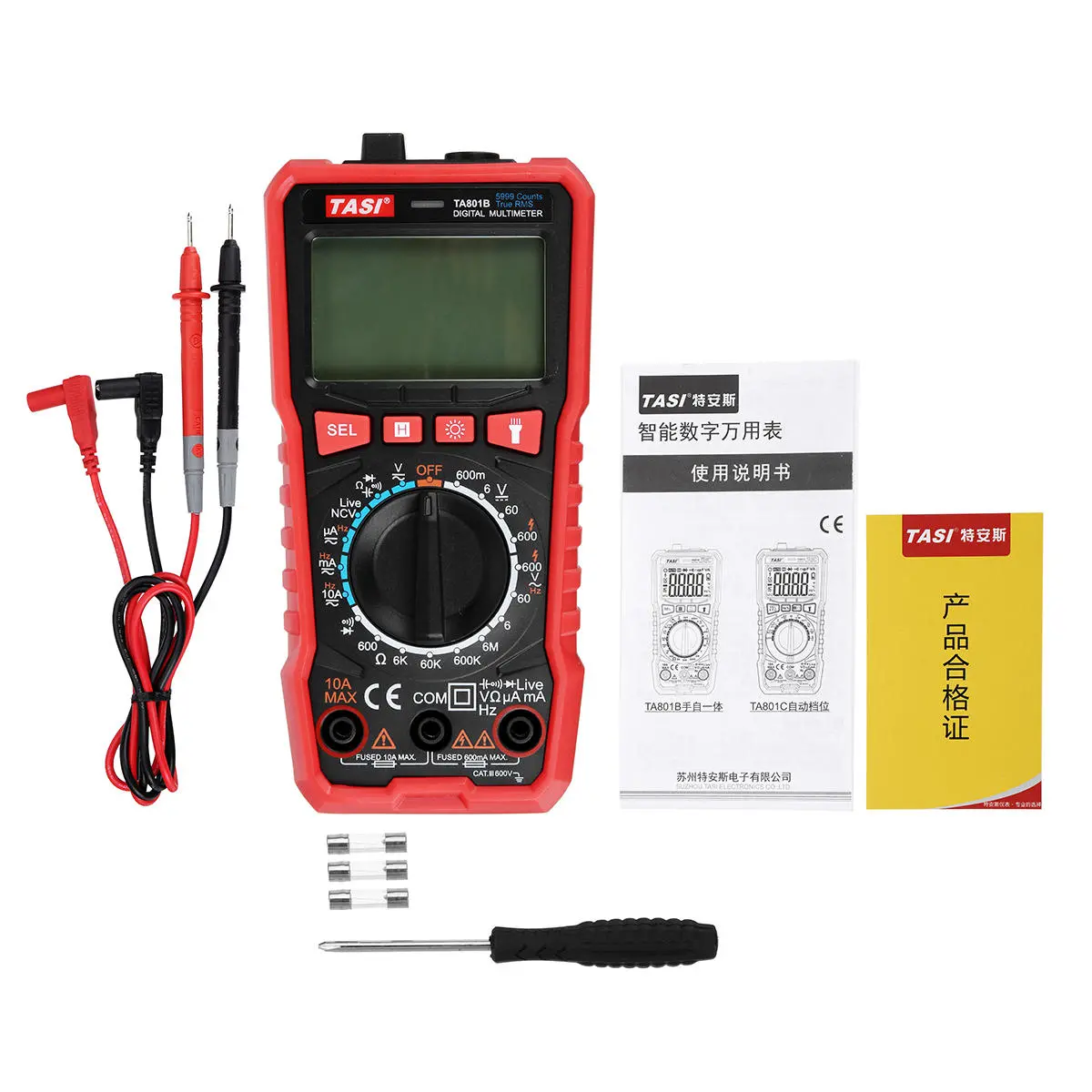 TA801B Digital Multimeter - High Precision Manual/Auto AC DC Ammeter