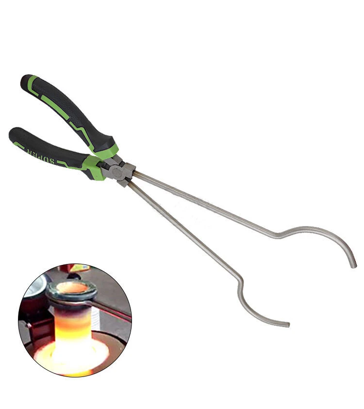 Gold Melting Crucible Tong - Rustproof Anti-Corrosion Furnace Holder Clamp - High Temperature Resistant