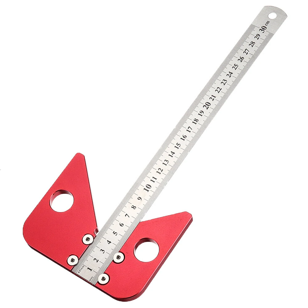 Woodworking Center Scriber - 45 Degree Angle Line Caliber Ruler & Measuring Tool
