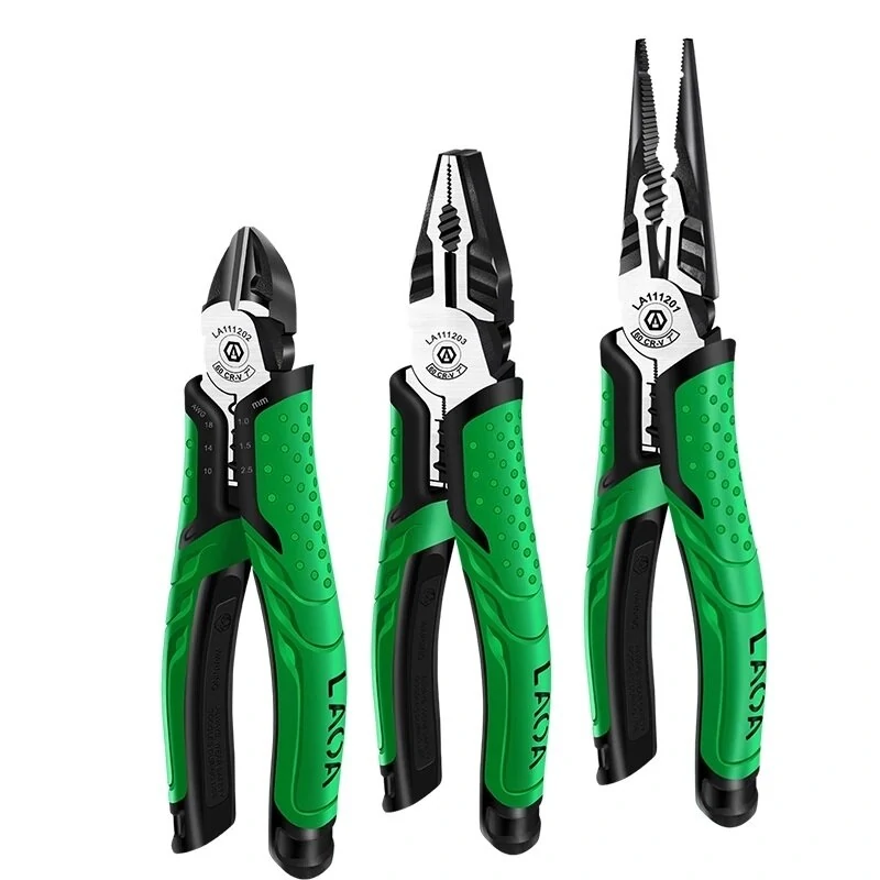 LAOA 7-Inch Multifunction Diagonal Pliers | Wire Cutter & Long Nose Pliers | Electrician Professional Tools